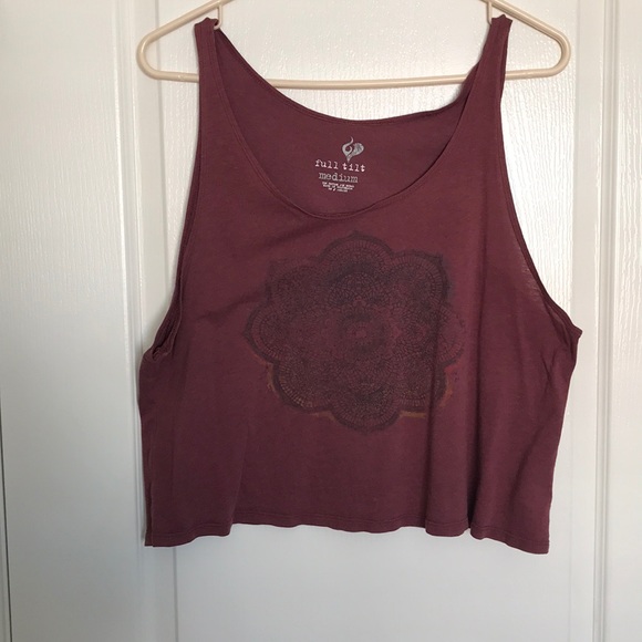 Maroon colored Tank top Mandala Pattern - Picture 1 of 2